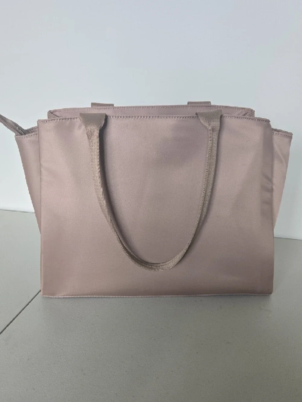 Rachel Zoe Blush Pink Laptop Tote with Front Flap Pockets